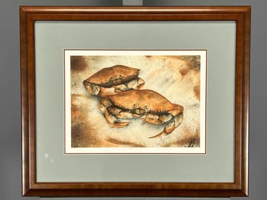 Two Crabs, Signed Lithograph