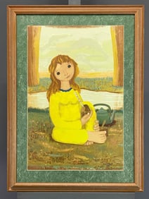 Raul Schujin, Girl In Yellow Dress, Framed Print