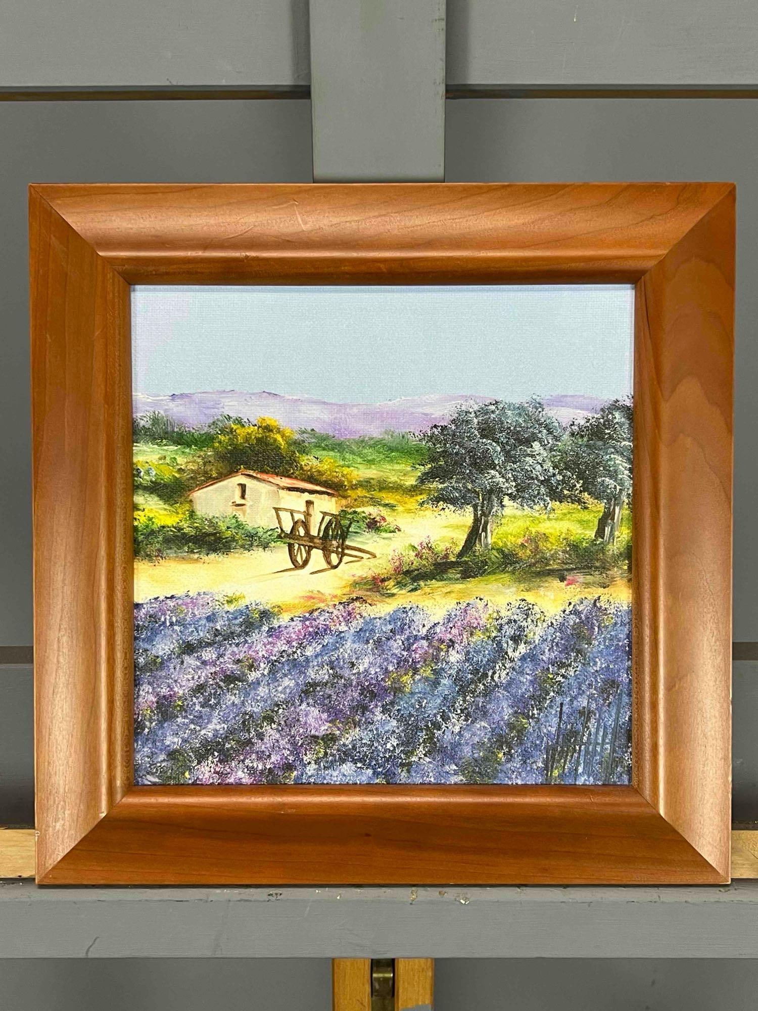 Claude Fourrier, French Landscape With Lavender: Claude Fourrier, French Landscape With Lavender. As framed 10.5H x 10.5W x 1.25D in. Sight 7.5H x 7.5W in. All Measurements are Approximate.