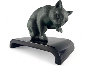 Yao You Xin, Patinated  Bronze Cat Figure, 1985 Franklin Mint