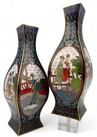 Pair of Chinese Cloisonne Vases