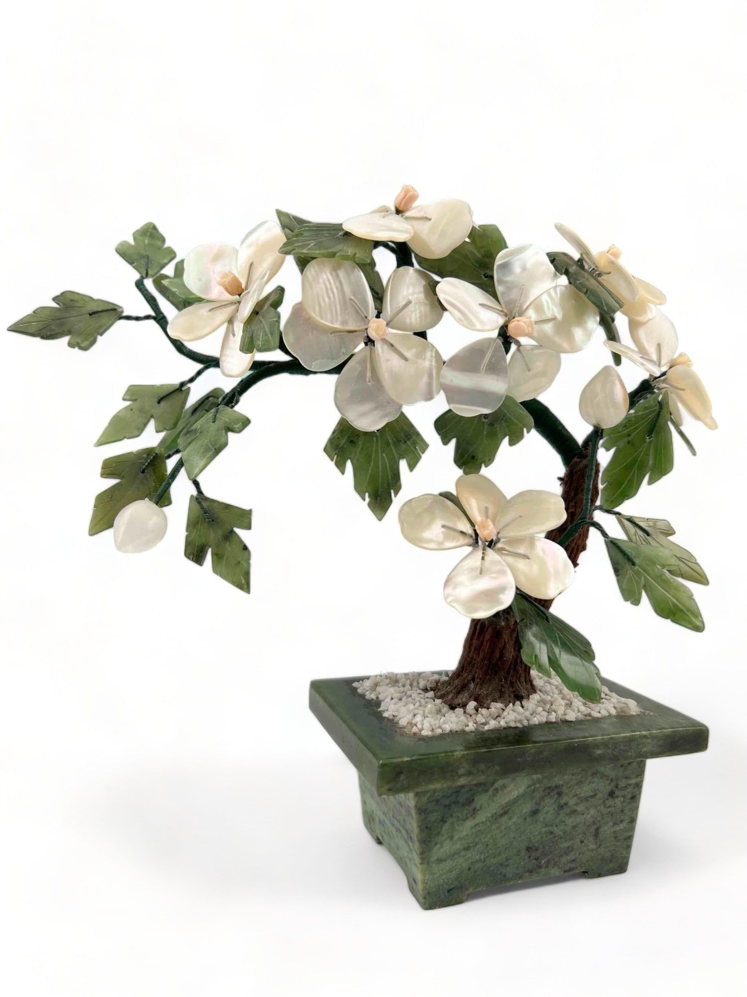 Chinese Hardstone & Mother Of Pearl Jade Tree (1 of 9)