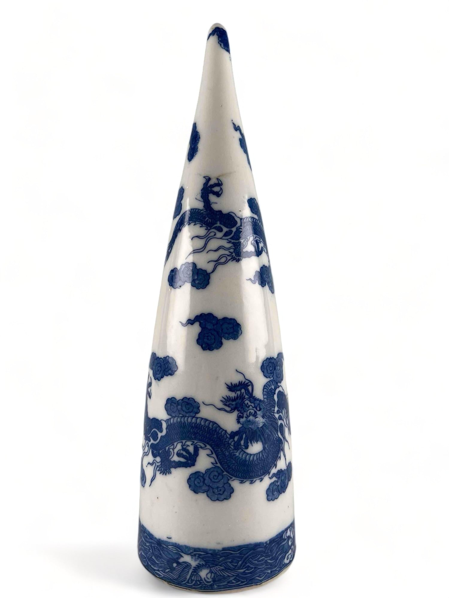 Chinese Blue & White Porcelain Wall Pocket With Dragon Motif (1 of 8)