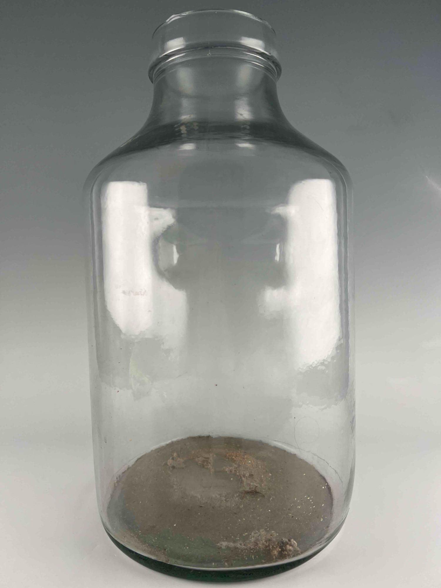 Very Large Older Glass Jar: Very Large Older Glass Jar. Approximately 19.0H x 10.5D in