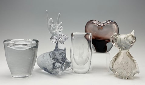 Lot Of Art Glass Sculptures And Vases, Including Blenko