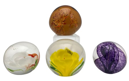 4 Art Glass Paperweights