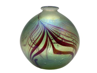 Iridescent Art Glass Vase, Loren Chapman