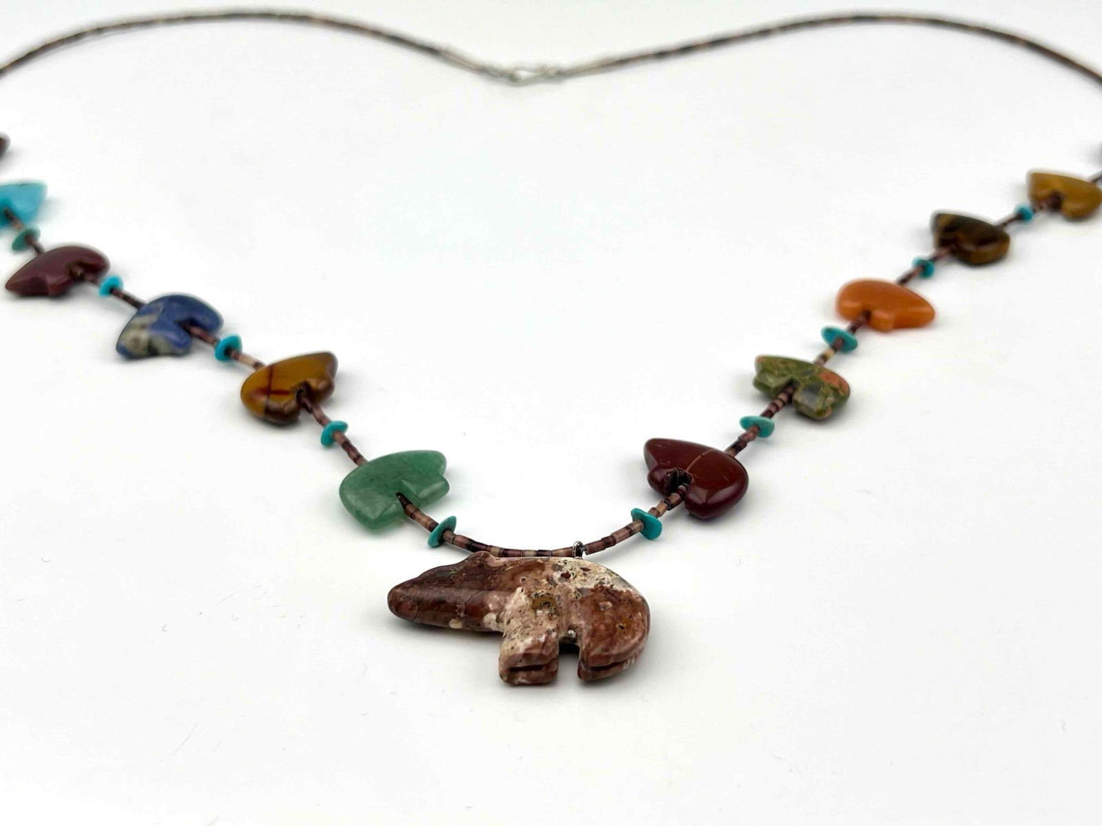 Native American Bear Fetish Necklace With Sterling Silver Cone Clasp (1 of 11)