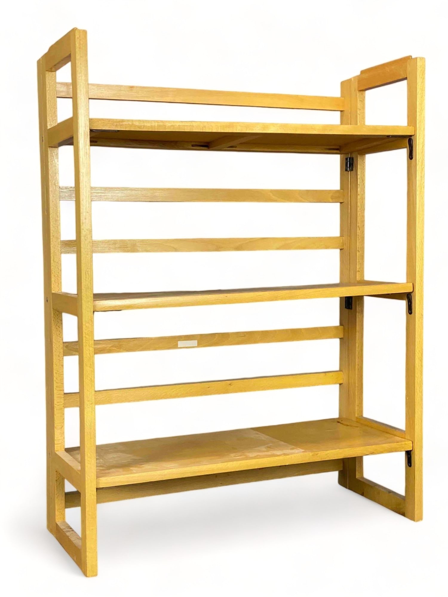 Wooden Folding Shelf: Wooden Folding Shelf. Approximately 36.75H x 27.75W x 11.5D in.