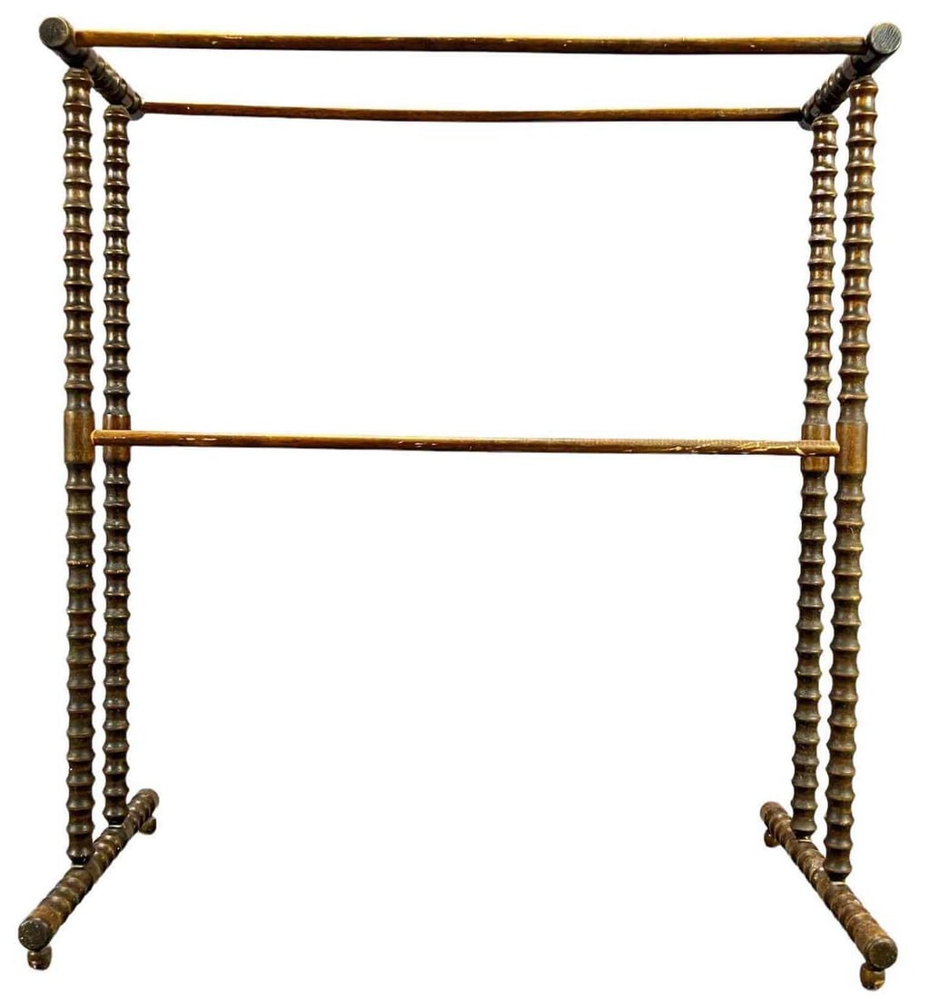 Antique Carved Wooden Quilt Rack (1 of 16)