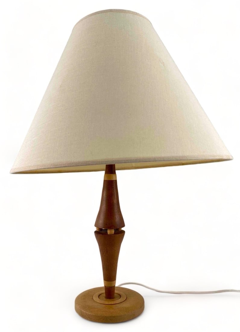Mid Century Modern Turned Wood Lamp (1 of 12)