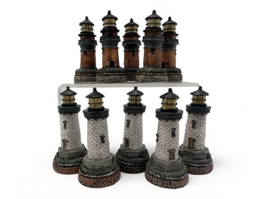 Group Of Miniature Lighthouse Models
