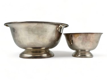 Two Older Footed Silverplate  Bowls