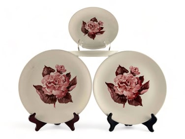 Set Of Four Steubenville Mid Century Camellia Plates