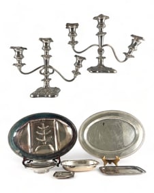 Group Of Silverplate Tableware, Including Serving Pieces.