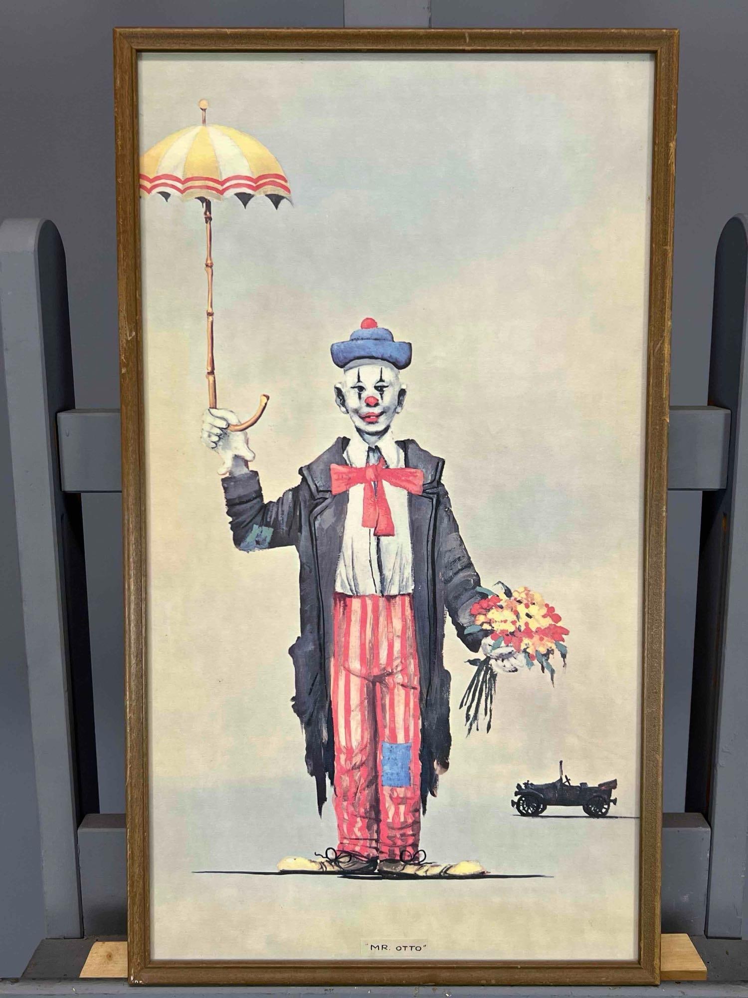 Framed Vintage Clown Print, "Mr. Otto." (1 of 8)