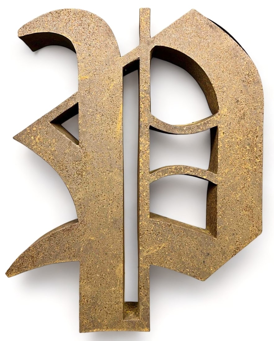 Large Old English Iron Letter P Sign (1 of 8)
