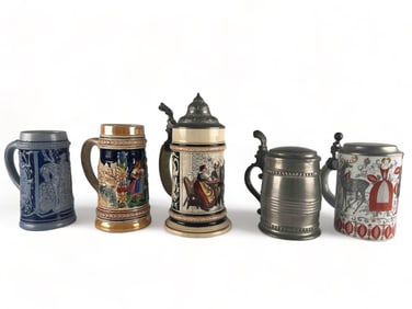 Group Of Vintage Beer Steins