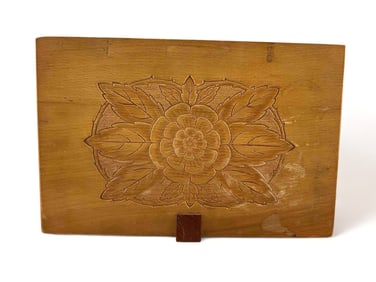 Hand Carved Vintage Wood Box
