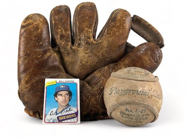 Vintage Baseball Memorabilia, Including Signed Card