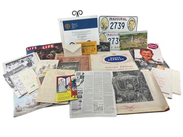 Lot Of Mid Century Ephemera, Including Maps & 1957 License Plates