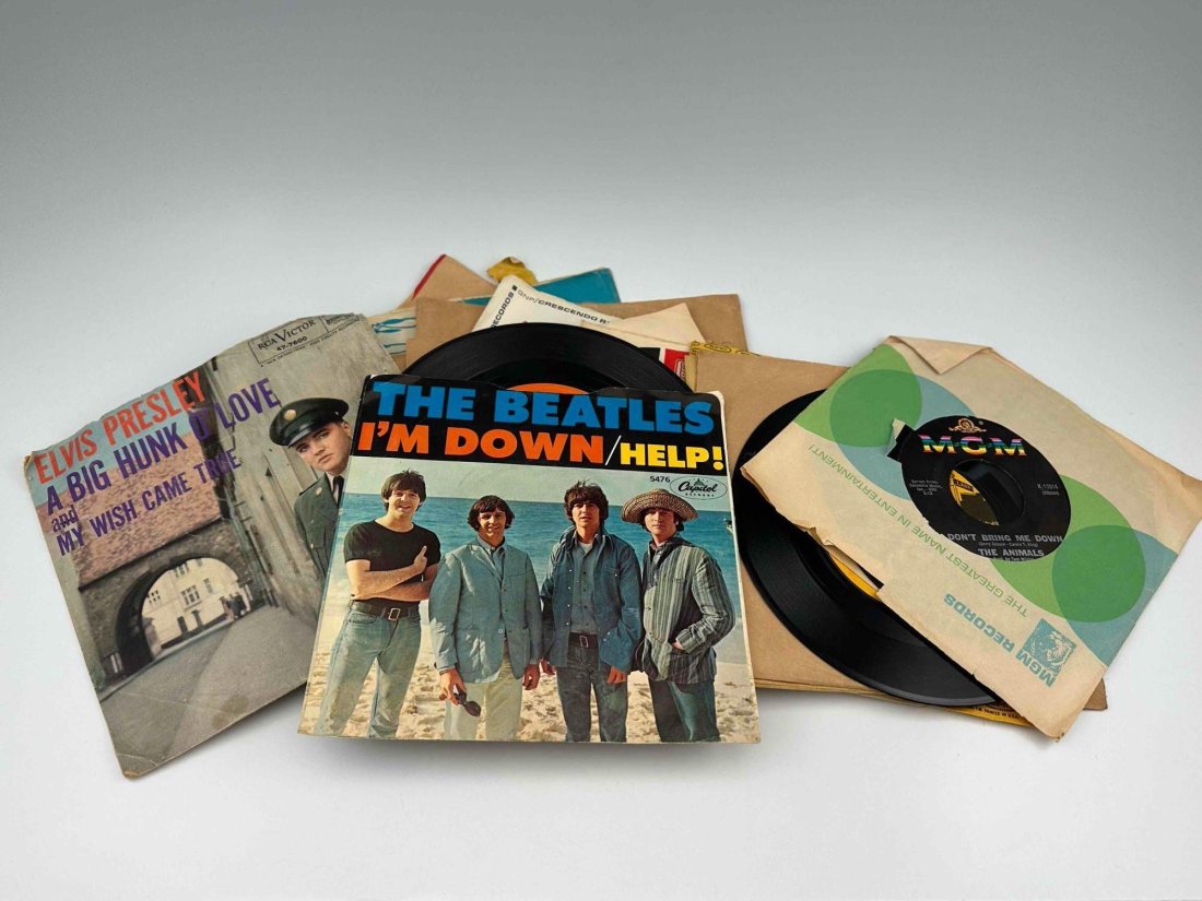 Group Of 45 RPM Records, Including The Beatles "Help, I'm Down." (1 of 6)