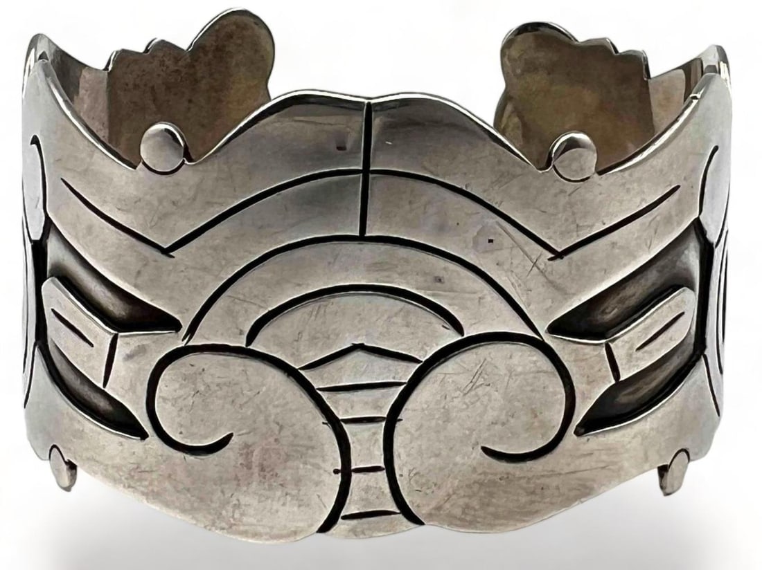 Vintage Taxco Sterling Silver Cuff Bracelet (1 of 8)