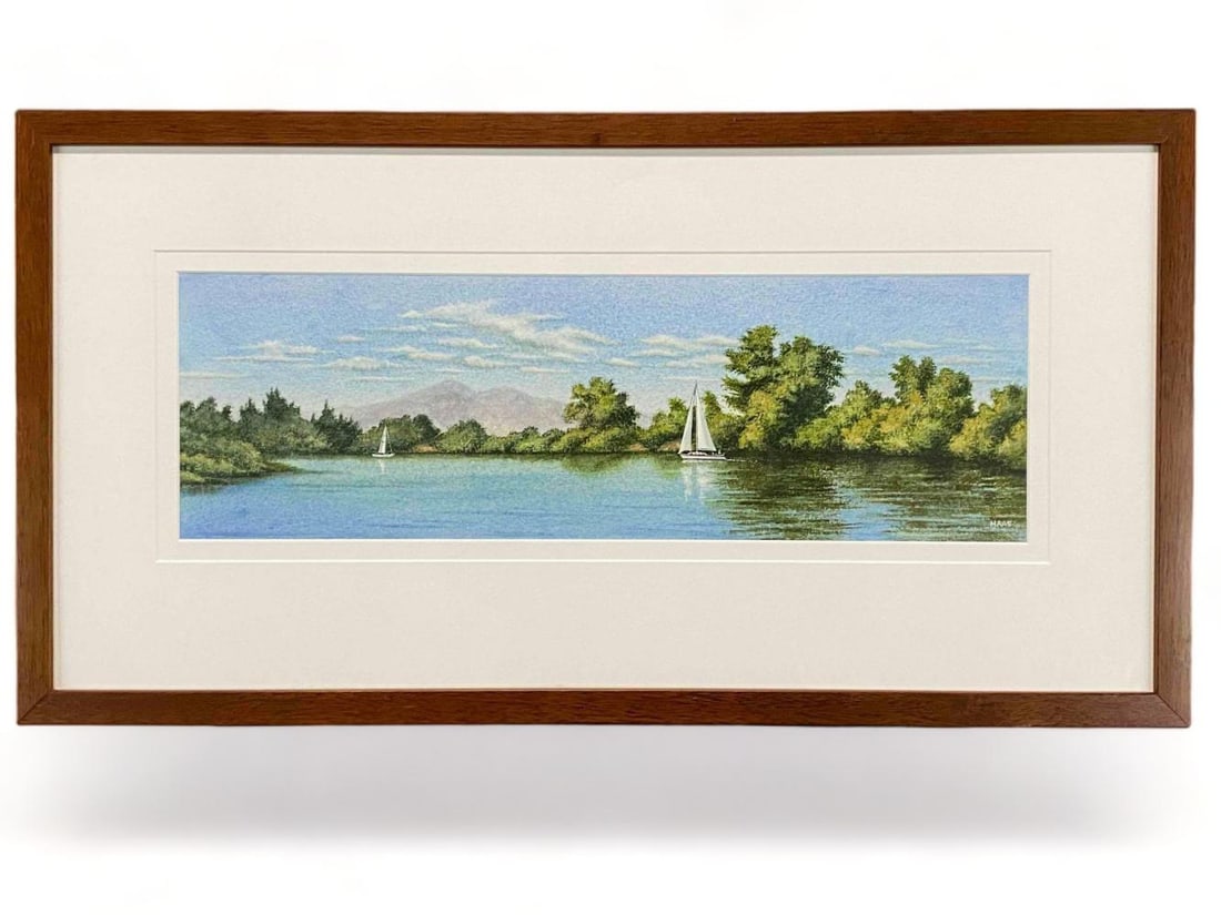 Edwin Haas, Delta Sailboats, Watercolor Nautical Scene (1 of 11)