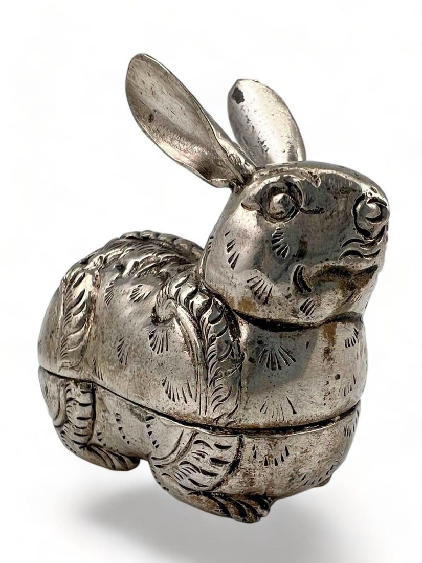 Older Cambodian Silver Figural Rabbit Box (1 of 11)