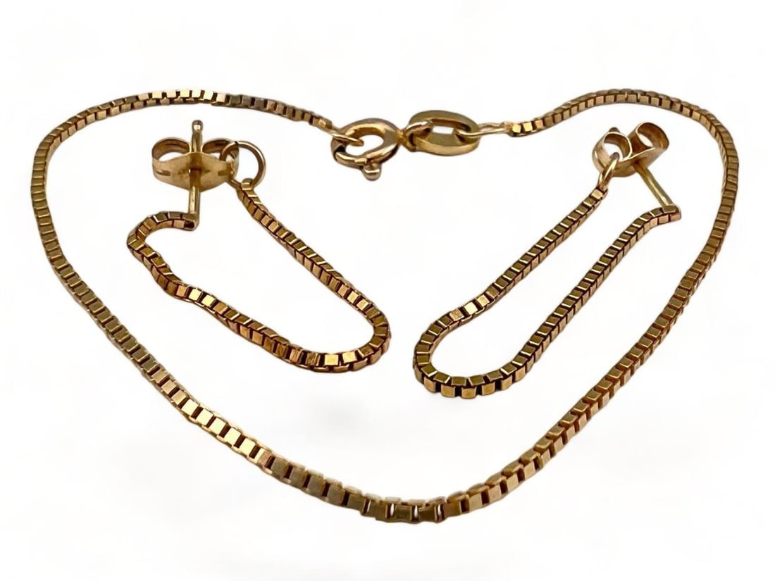 Italian 14K Bracelet & Earrings Set (1 of 7)