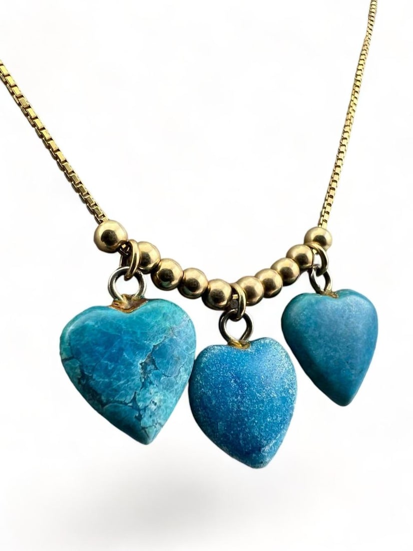 14K Turquoise Heart Necklace (1 of 7)