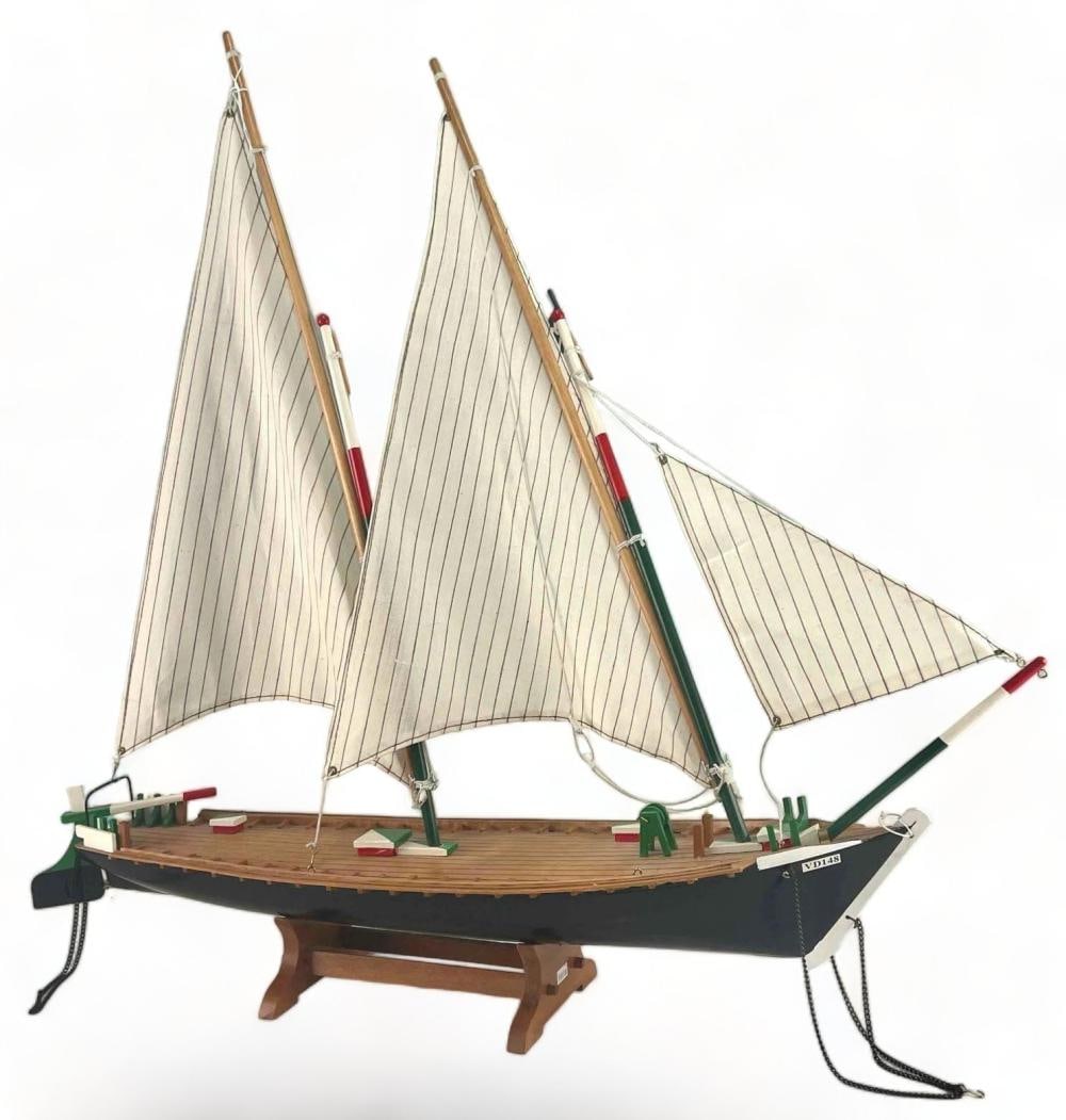 Older Sailboat Model With Stand, "La Vaudoise." (1 of 11)