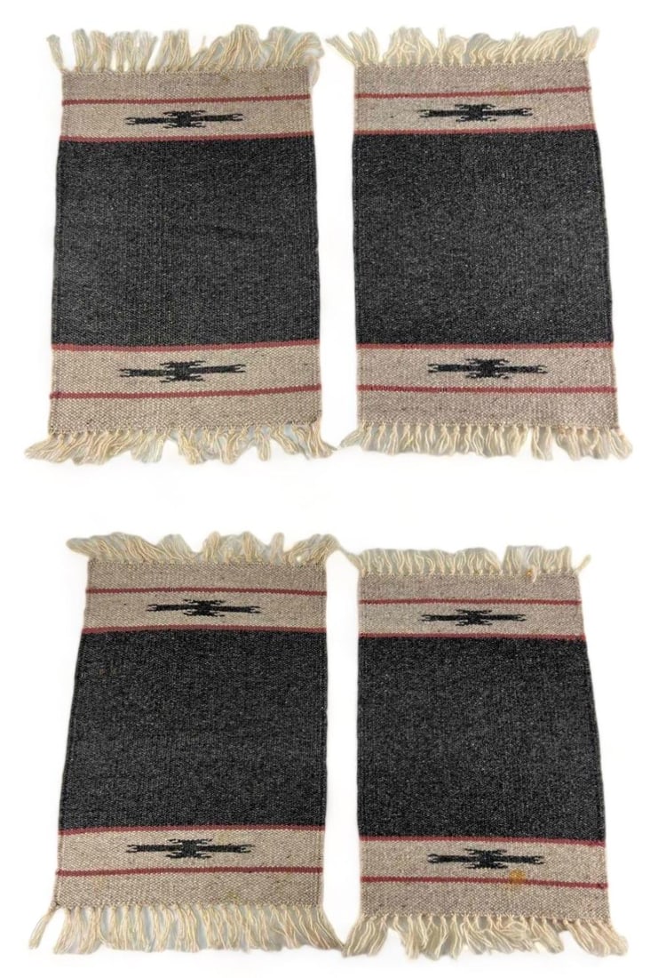 Set Of Four Vintage Chimayo Wool Placemats (1 of 12)