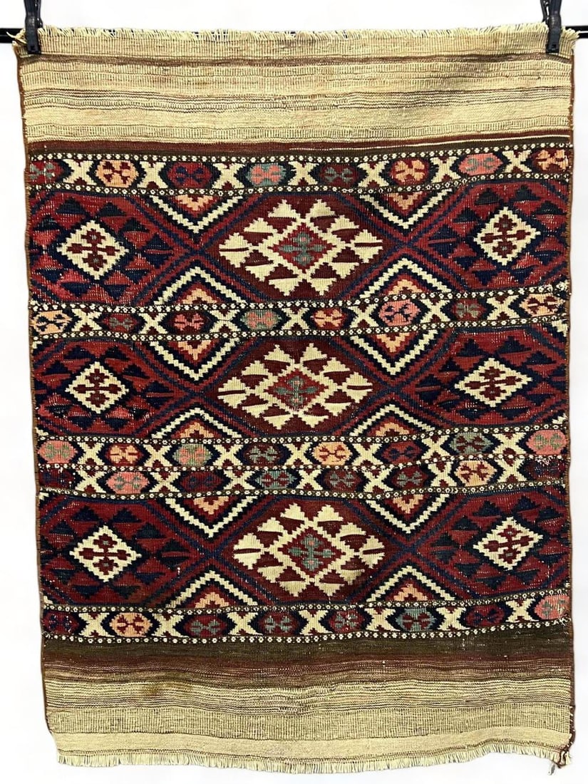 Older Turkish Kilim Rug: Older Turkish Kilim Rug. Approximately 52.0L x 40.0W in.