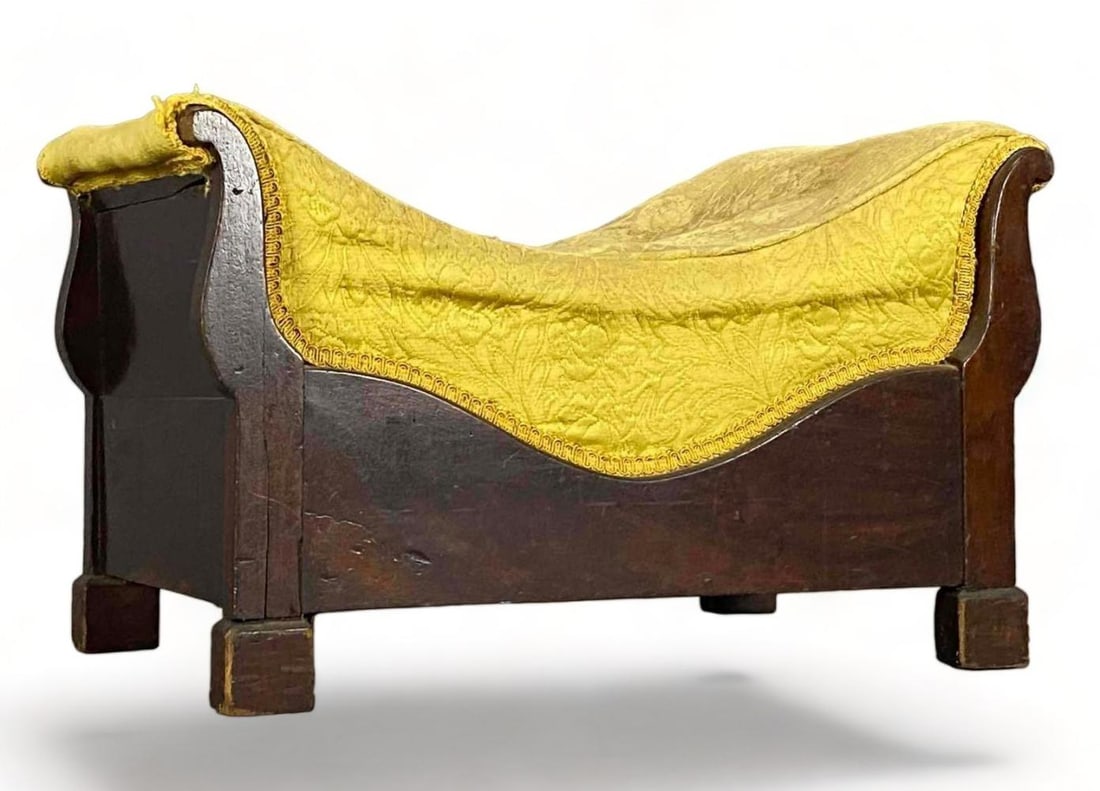 Antique Mahogany Sleigh Stool (1 of 12)