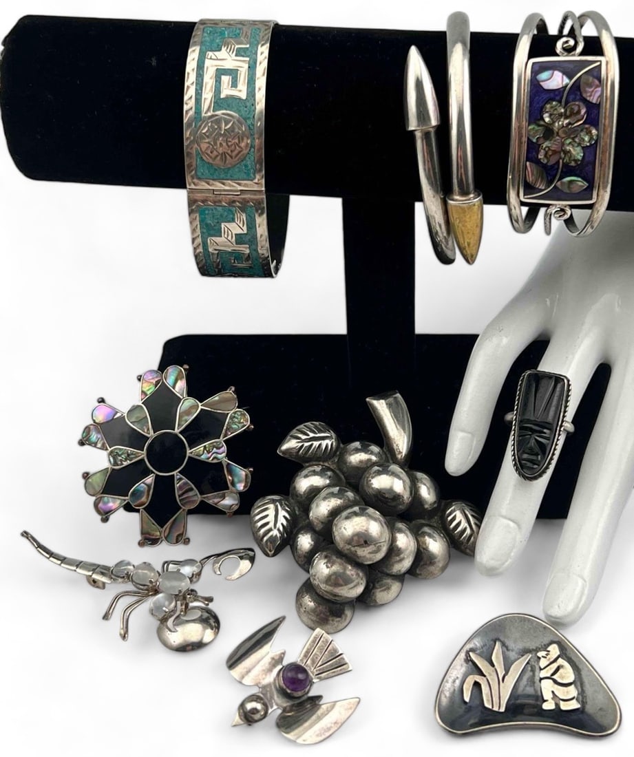 Vintage Mexican Sterling Silver Jewelry Lot (1 of 19)