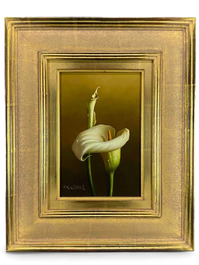 Loran Speck (American, 1943-2011), Still Life With Calla Lilies, Oil On Board (1 of 9)