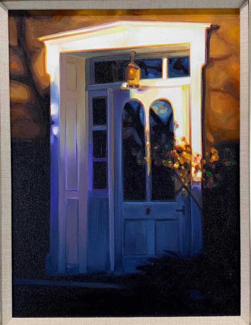 Roger Hayden Johnson (American, Contemporary) Territorial Door, Oil On Canvas: Roger Hayden Johnson (American, Contemporary) Territorial Door, Oil On Canvas. Signed "RHJohnson" Framed 24.5H x 20.5W x 2.5D in. Sight 15.5H x 11.5W in. All Measurements are Approximat