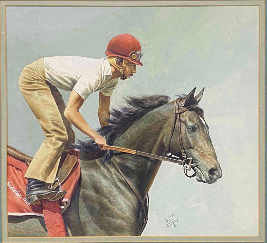 Fred Stone (American, 1930-2018) Spectacular Bid, Watercolor On Paper (1 of 14)