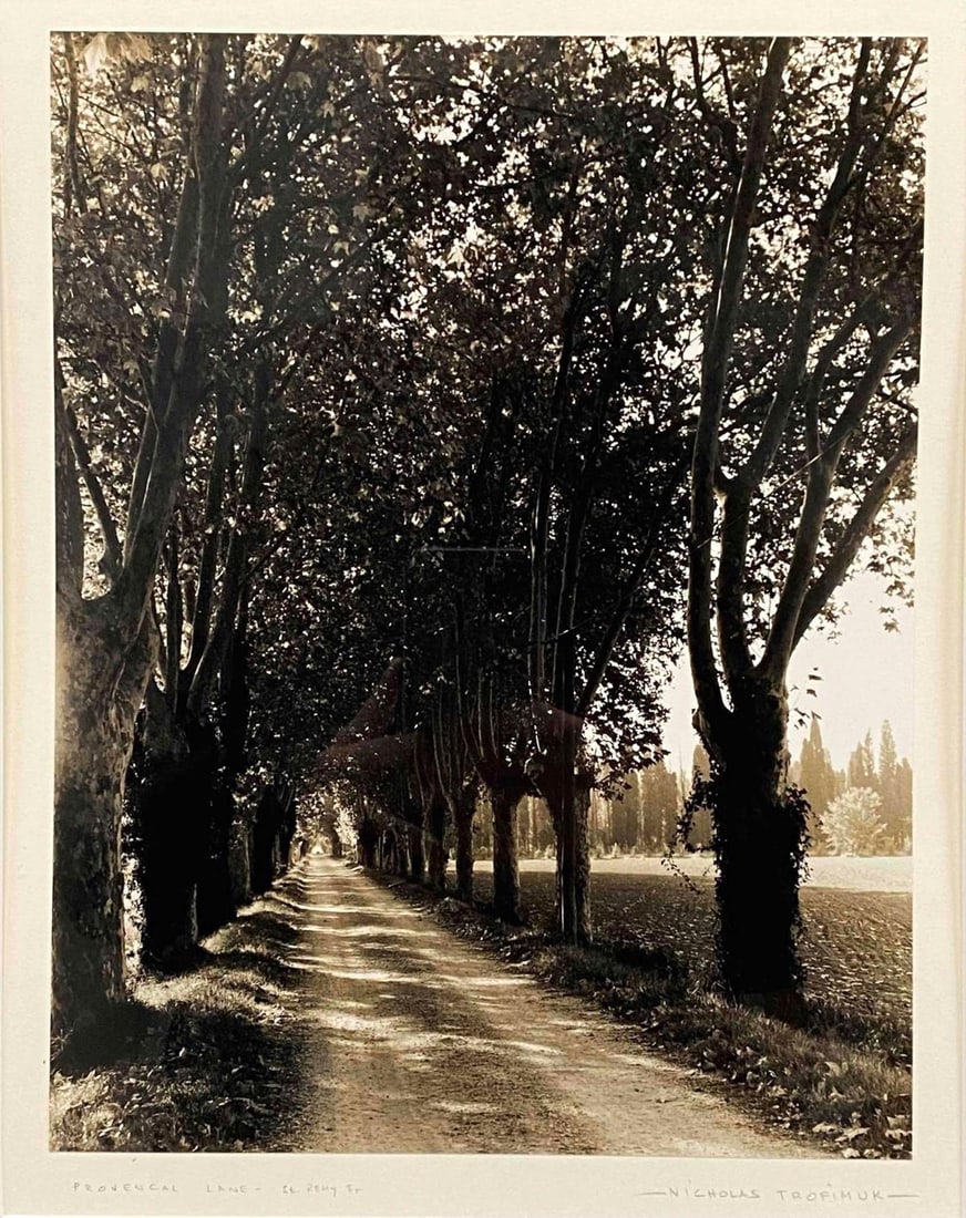 Nicholas Trofimuk (American, Contemporary) "Provencal Lane-St. Remy," Silver Gelatin Photograph (1 of 12)
