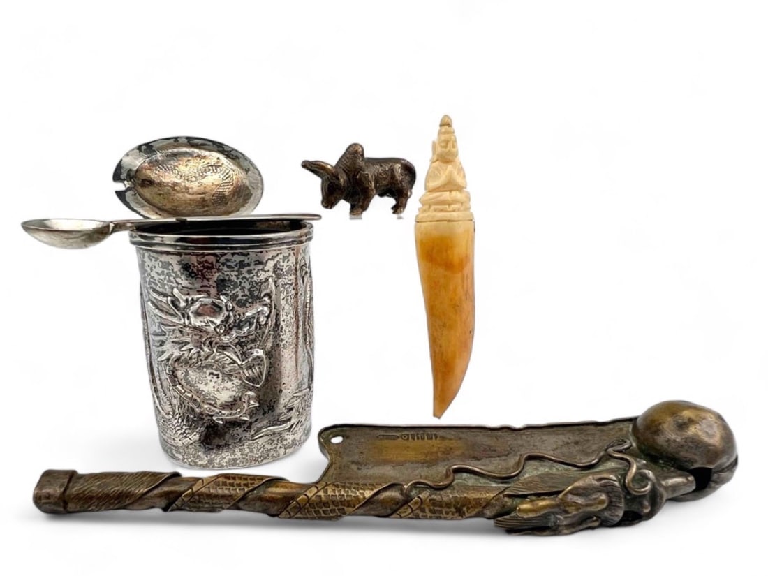 Asian Collectibles, Including Silver Salt Cellar (1 of 14)