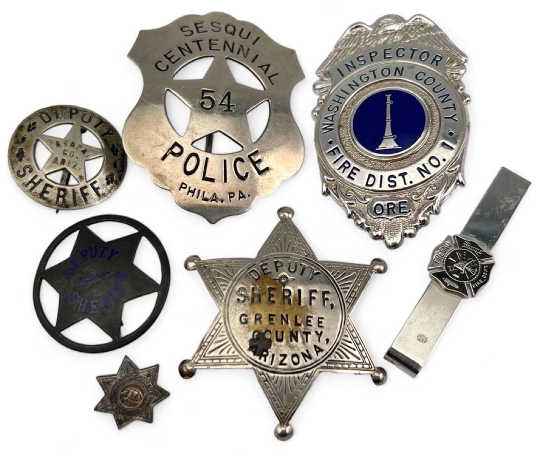 Group Of Sheriff & Fireman Badges (1 of 11)