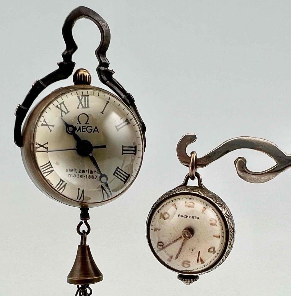 Vintage Omega & Bucherer Crystal Ball Clock Pendants (1 of 19)