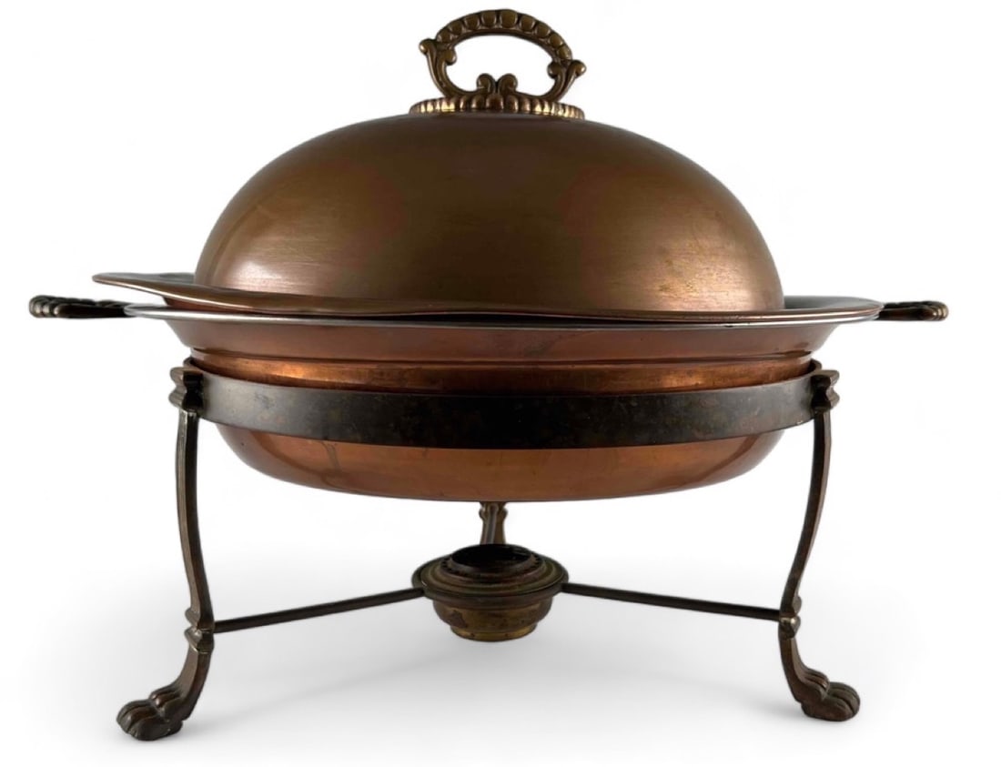 Large and Fine Copper Chafing Dish, Probably French (1 of 17)
