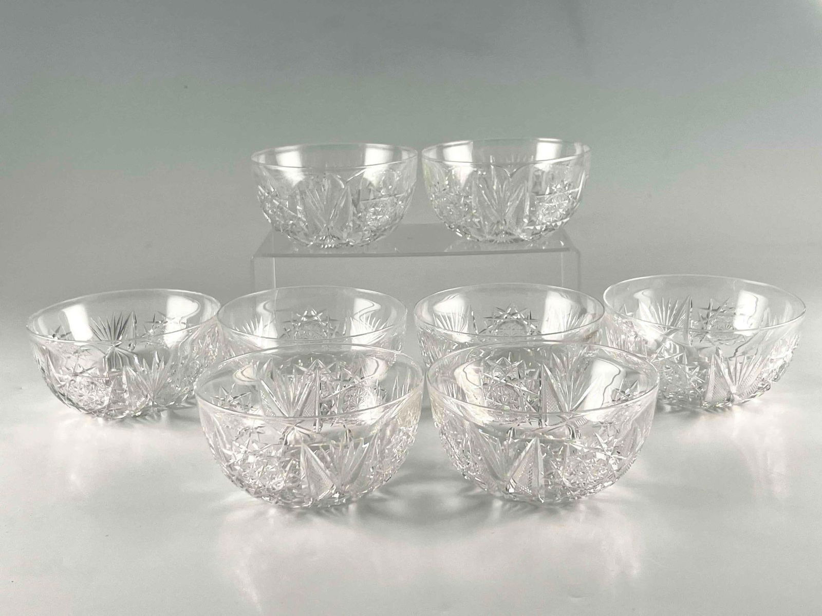 Set Of Eight American Brilliant Period Cut Crystal Bowls (1 of 8)