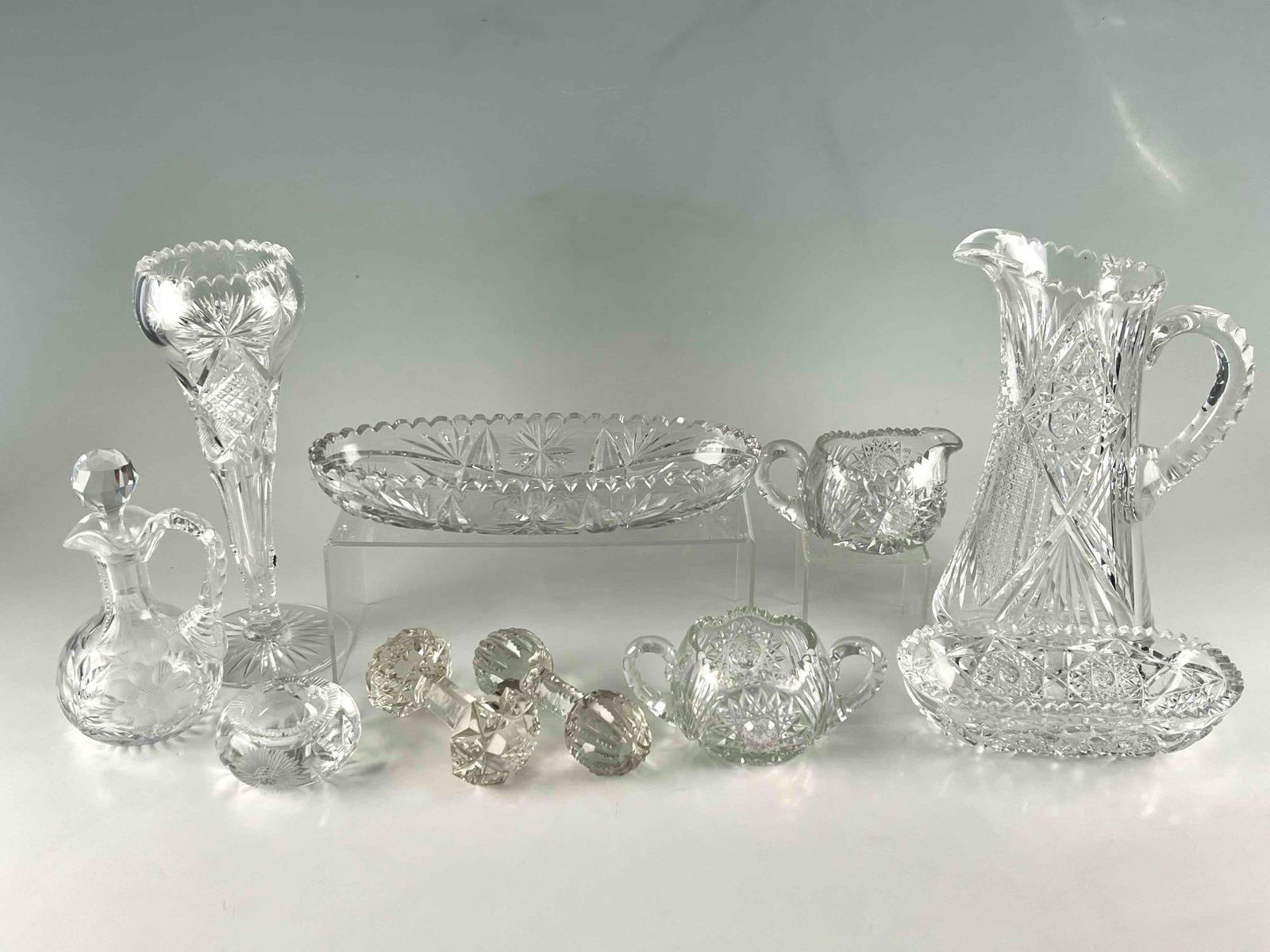 American Brilliant Period Cut Crystal Tableware (1 of 18)