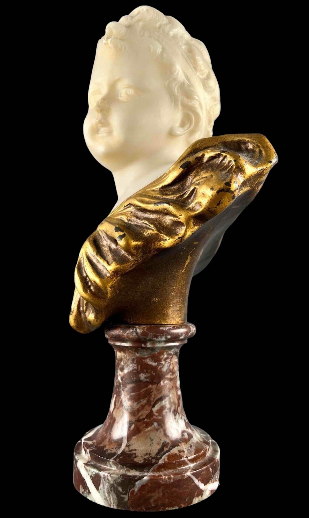 Italian Marble and Bronze Bust, Signed (1 of 14)