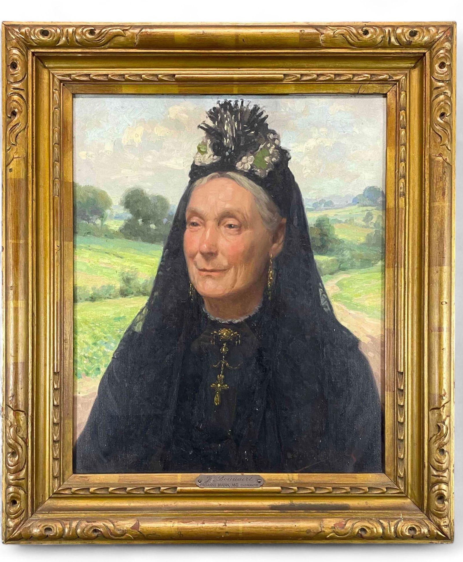 Attributed To Joseph Bouuaert (Belgian, 1881-1948), Peasant Woman With Veil, Oil On Canvas (1 of 10)