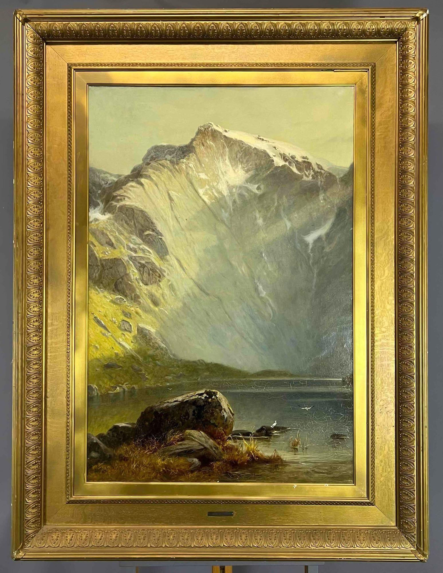 Henry Turner Munns (British, 1832-1898) Snowy Mountain Landscape, Oil On Canvas (1 of 16)