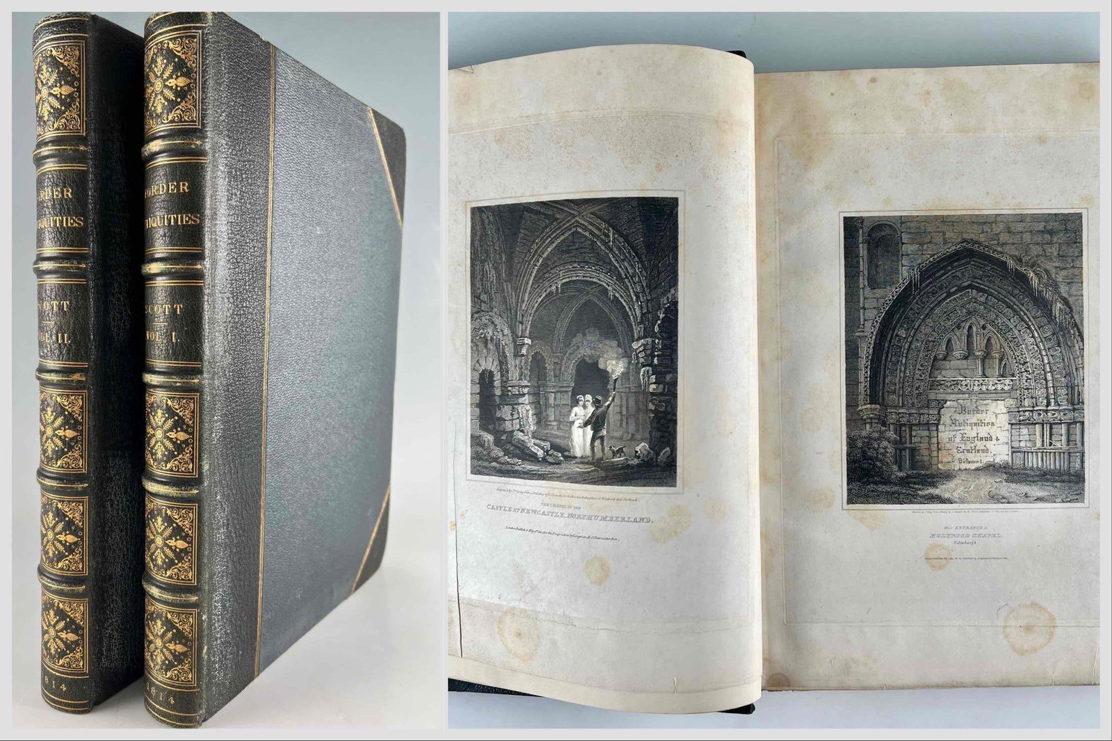 The Border Antiquities Of England And Scotland, Walter Scott, 1814, Volumes I & II: The Border Antiquities Of England And Scotland, Walter Scott, 1814, Volumes I & II. Title Page Reads "The Border Antiquities Of England And Scotland; Comprising Specimens Of Architecture And Sculpture